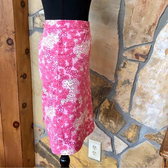 LOFT NWOT Pencil Skirt Floral Pockets Pink White (14) - Picture 4 of 16